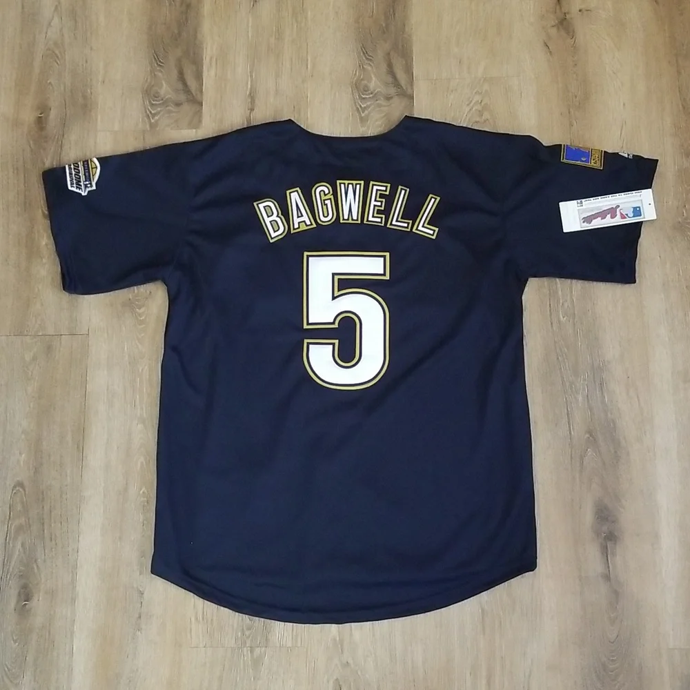 Jeff Bagwell Astros Blue Throwback Mens Stitched New Astrodome - Picture 8 of 12